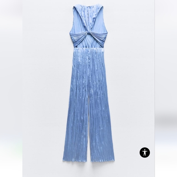 Zara NWTs Satin Jumpsuit With Wrinkled Effect - Picture 5 of 10